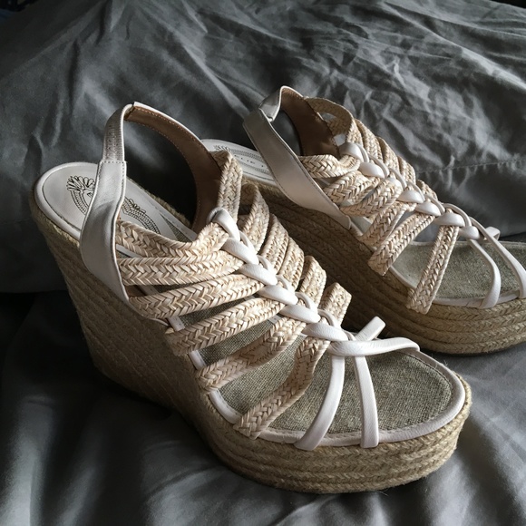 Elie Tahari Shoes - Elie Tahari Beige Alicia Wedges